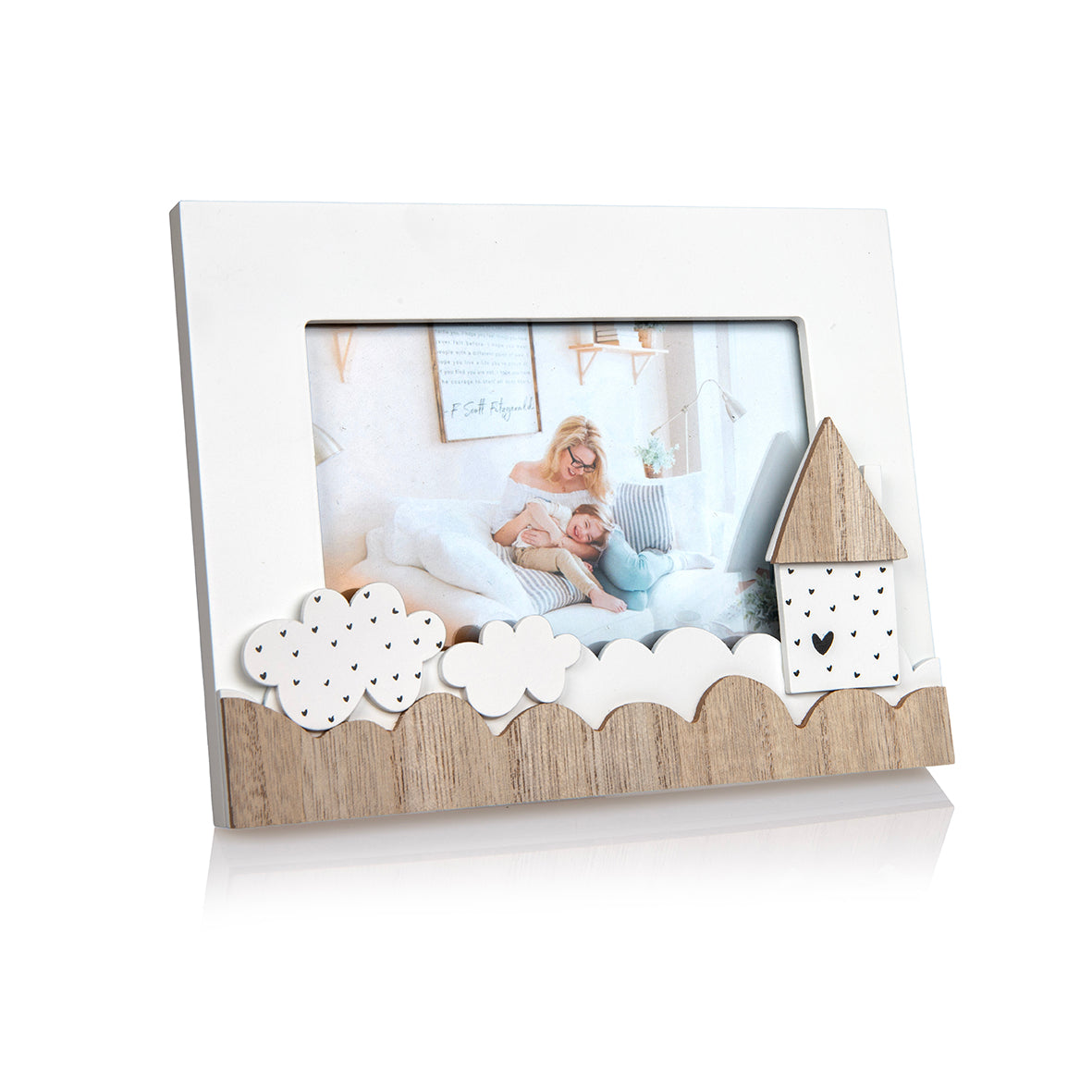 Cornice portafoto "casetta e nuvolette"